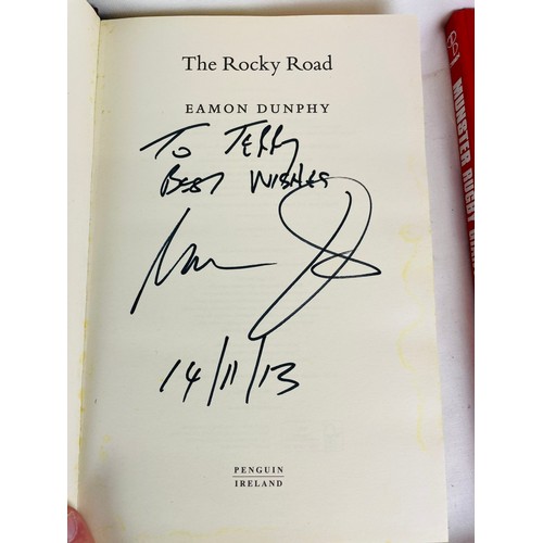 158 - The Rocky Road by Eamon Dunphy, signed by the author and 5 other soccer related books