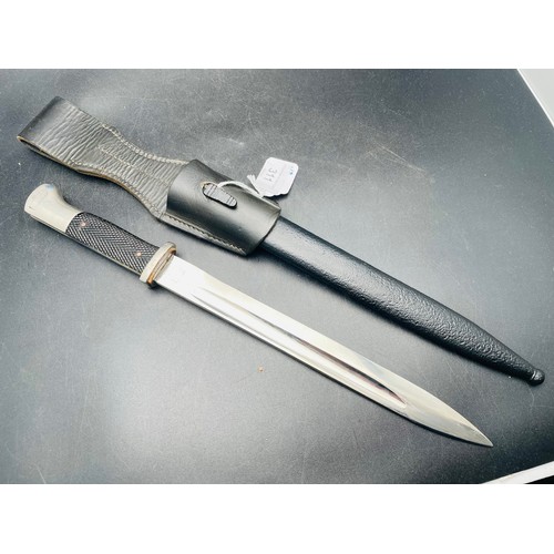 311 - Rare Pioneer (No Quillion)  Dress Bayonet and frog, maker Carl Eichorn, Solingen blade, 9.5'', Grman... 