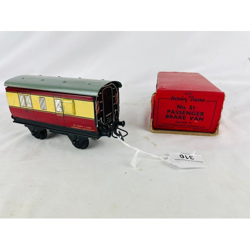 316 - Hornby Passenger Brake van and box