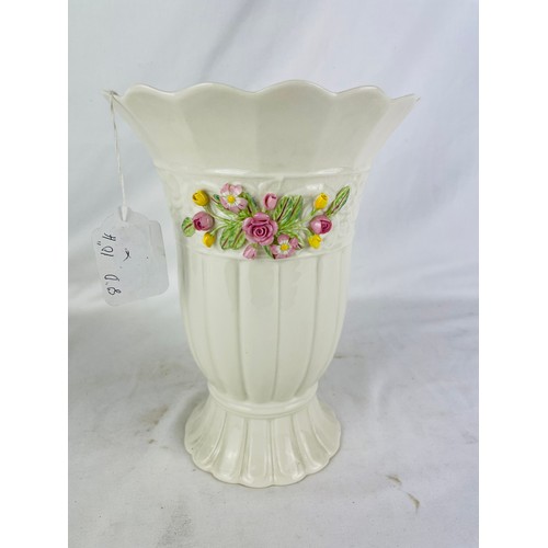 321 - Large Belleek vase 2001, 8''d x 10''h