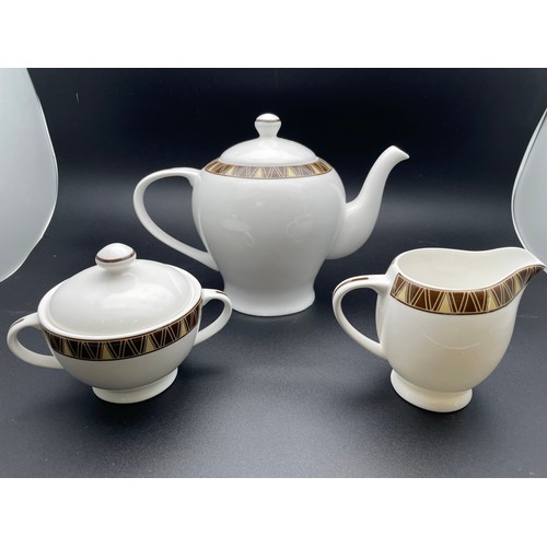 10 - Aynsley Savannah bone china, teapot sugar and milk, no chips