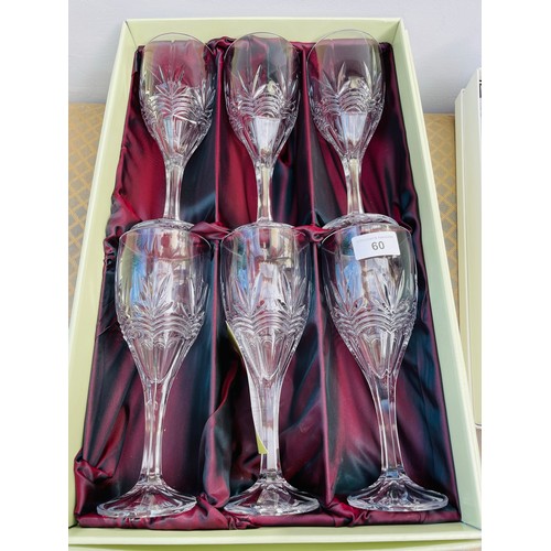 60 - A collection of 6 Galway Irish Crystal Kells design, wine goblets