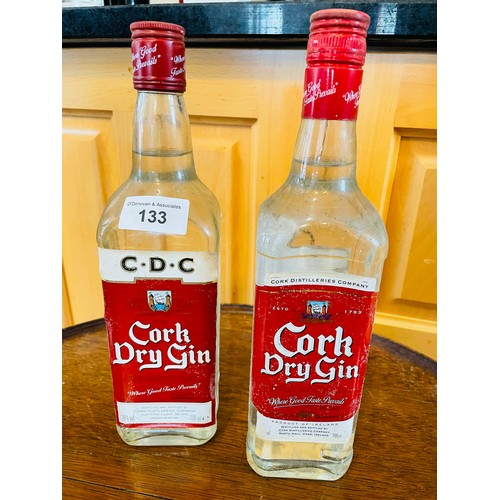 133 - 2 bottle of Cork Dry Gin, 70cl each