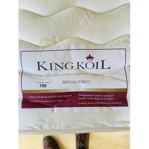 199 - Bed and King Koil spinal Visco mattress, 5ft w 78''l