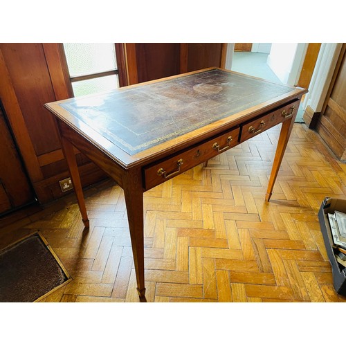 204 - Superb Edwardian inlaid 2 drawer partners desk, 26'' x 45''l x 31''h