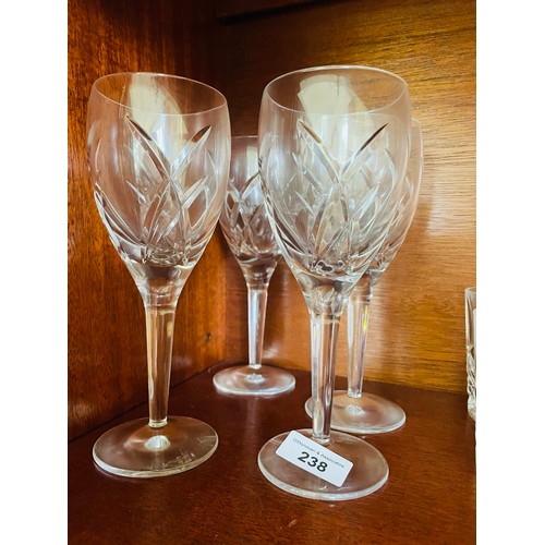 238 - A collection of 4 Waterford Crystal glasses, 8''h