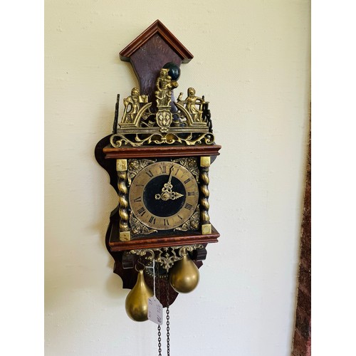 179 - Superb Swiss wall clock with weights (9/22 138)