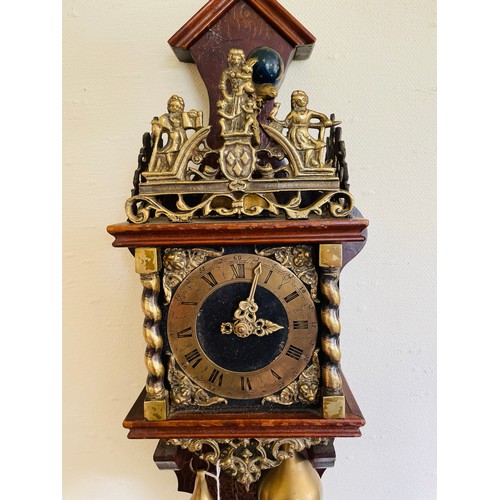 179 - Superb Swiss wall clock with weights (9/22 138)