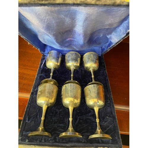 240 - A cased set of EPNS goblets