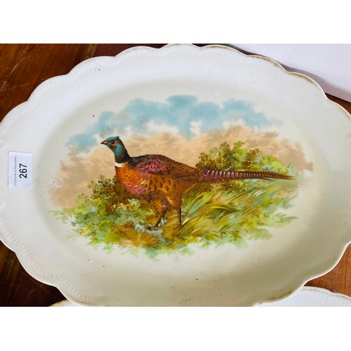 267 - A collection of 5 decorative plaques and a platter, pheasants etc