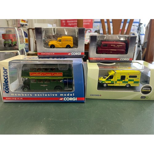 399 - A collection of 4 diecast by Corgi and Oxford including Mercedes Ambulance London Leeds City Transpo... 