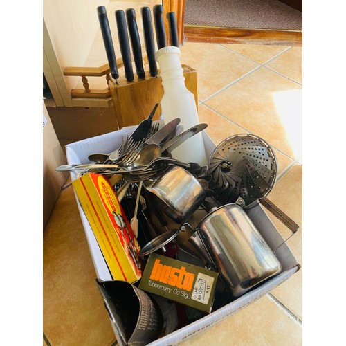 1 - Large quantity of kitchen utensils and cutlery