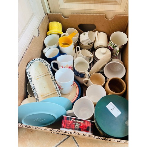 3 - Box lot of crockery