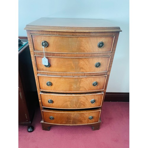 61 - Mahogany 5 drawer Edwardian chest, 36''h x 21''w