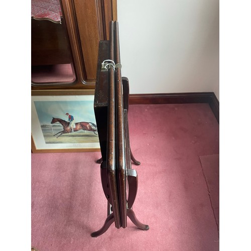 70 - Magnificent Victorian fold over games table with drawer and brass fittings, 30''w x 33''h