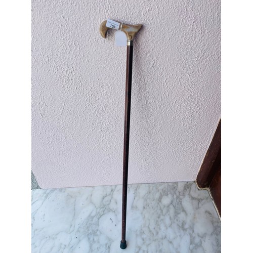 106 - Walking cane with ornate handle, 36''h