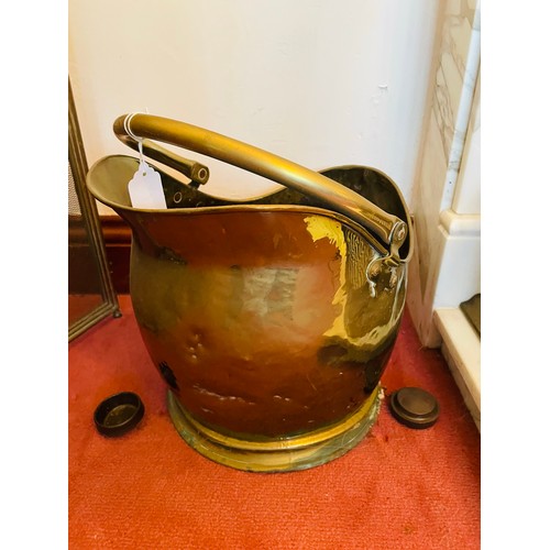 152 - Brass hand beaten coal scuttle