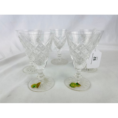 69 - Waterford Crystal set of 4 sherry glasses, 4.5''h, no chips or cracks, Adare pattern