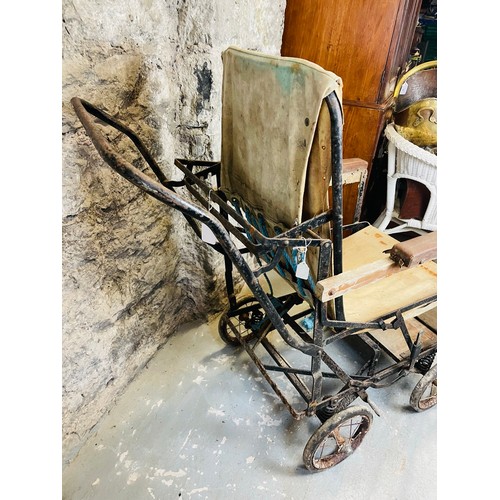 106 - Early Victorian invalids wheelchair in original condition, 42''h x 36''w