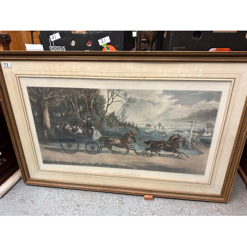 23 - Large framed Victorian print, 46''w x 30''h