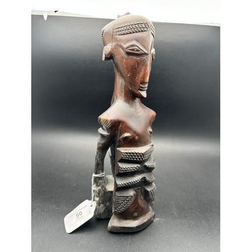 50 - Intricate carved African figure, 12''h