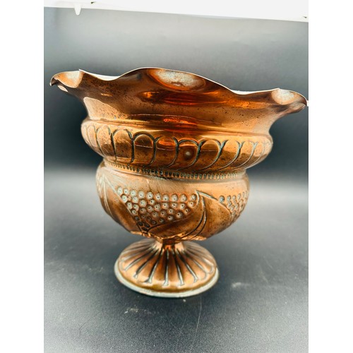 78 - Art and Crafts period hand beaten copper vase, 1