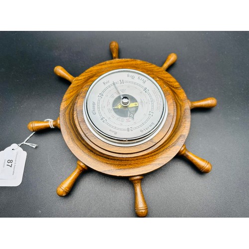 87 - Barometer 10.5''d, ships wheel