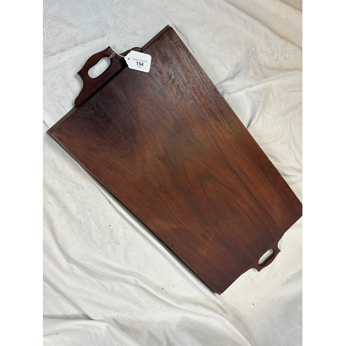 154 - Heavy inlaid timber tray, beautifully crafted, 28''w