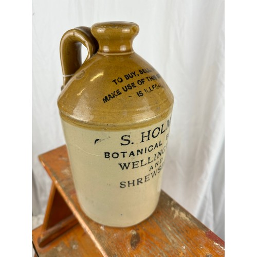 162 - Victorian Earthenware jar, 'S. Holmes, Botanical Brewer' 10.5''h