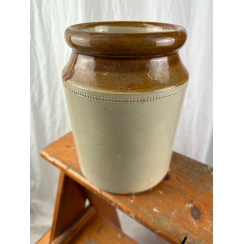 169 - Vintage earthenware jam pot, 8''h