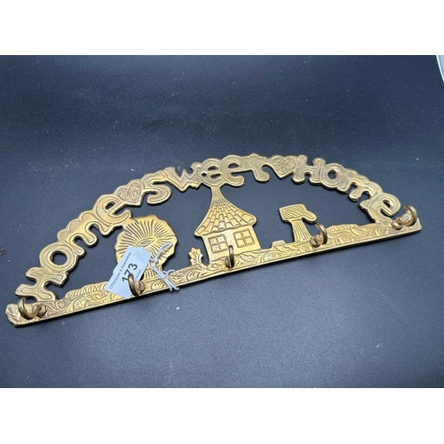 173 - Home Sweet Home, brass hanger, 13''w x 5''h