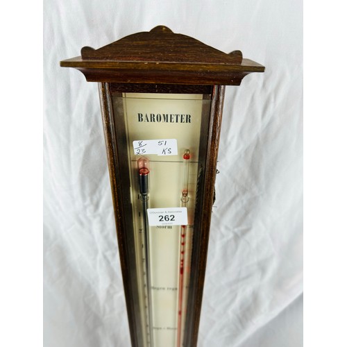 262 - Superb early Victorian Danish stick barometer and thermometer, in working order, 40'' l