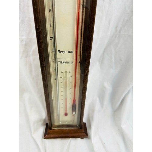 262 - Superb early Victorian Danish stick barometer and thermometer, in working order, 40'' l