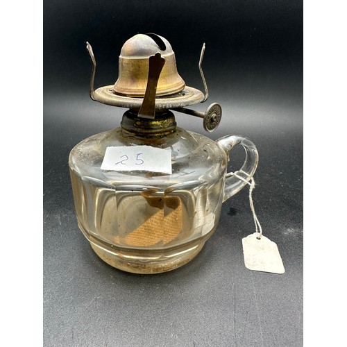 25 - Glass thumb oil lamp