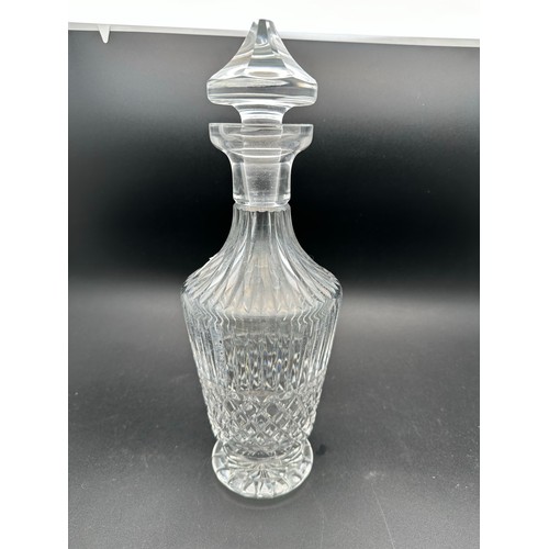 28 - Waterford Crystal, Tramore Cut, decanter with stopper 13''h, no chips or cracks