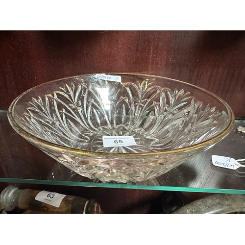 65 - Glass bowl, 8''d x 3''h