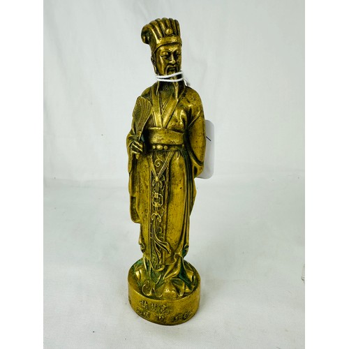 203 - tall brass Japanese figure (heavy), 8''h