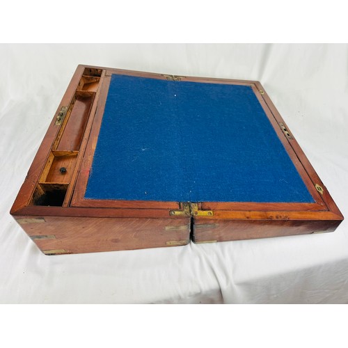 226 - Large Georgian Brass and oak writing box 20'' x 11'' x 7''