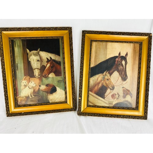 230 - A pair of watercolors in gilt frames signed E. Peel. 12''w x 16''h