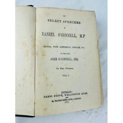 251 - Daniel O'Connell Speeches Vol. 1 edited by his son. (1871)