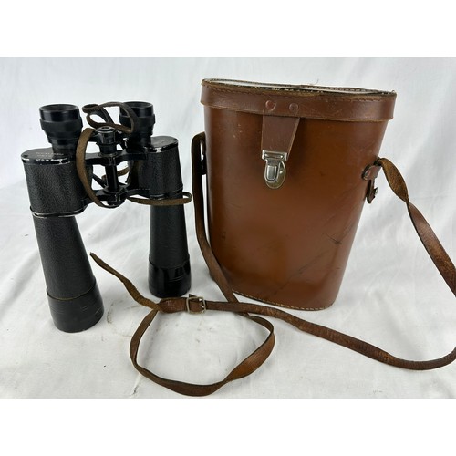 267 - Vintage Binoculars in leather case, Denhill Skymaster 16 x50 coated lenses