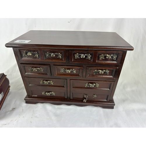 269 - Mahogany jewelry cabinet 13''w x 9''h