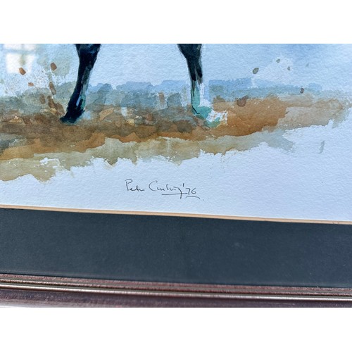 282 - 'At The End of the Plough' Watercolor by renowned artist Peter Curling (Tipperary) 30'' x 24'', fram... 