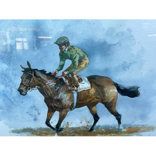 282 - 'At The End of the Plough' Watercolor by renowned artist Peter Curling (Tipperary) 30'' x 24'', fram... 