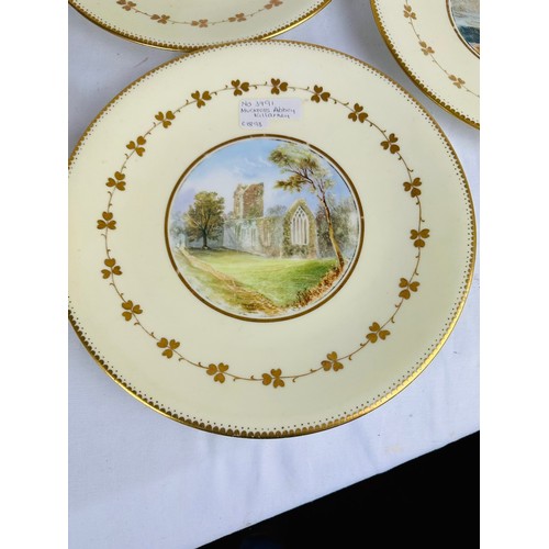 293 - A beautiful set of 5 hand painted plaques depicting images of Killarney including Ross Castle etc. 9... 