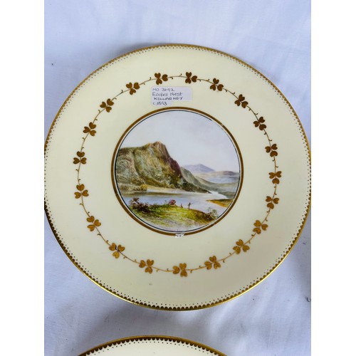 293 - A beautiful set of 5 hand painted plaques depicting images of Killarney including Ross Castle etc. 9... 