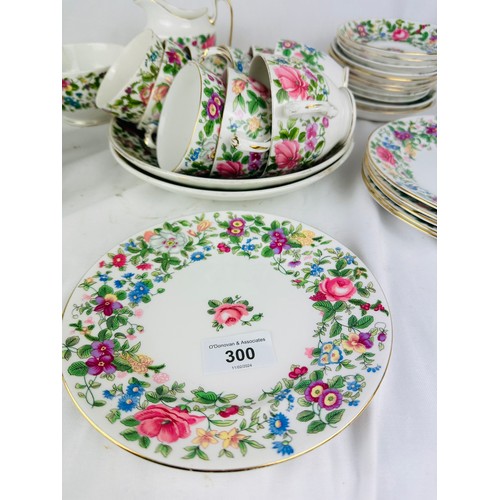 300 - 37 piece Crown Staffordshire china tea set