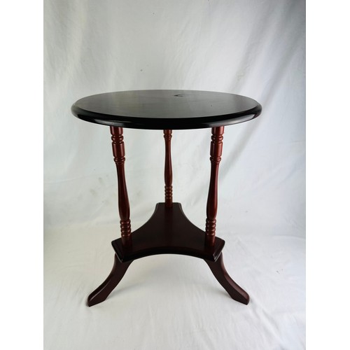 17 - 3 legged mahogany wine table, 20''