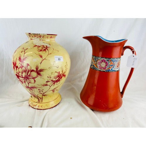 22 - Victorian jardiniere and ewer