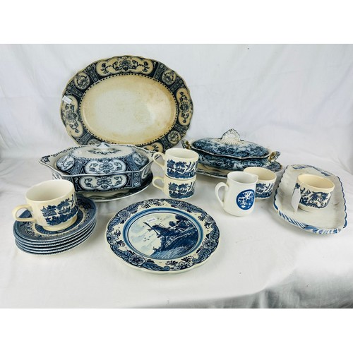 37 - A large quantity of willow ware